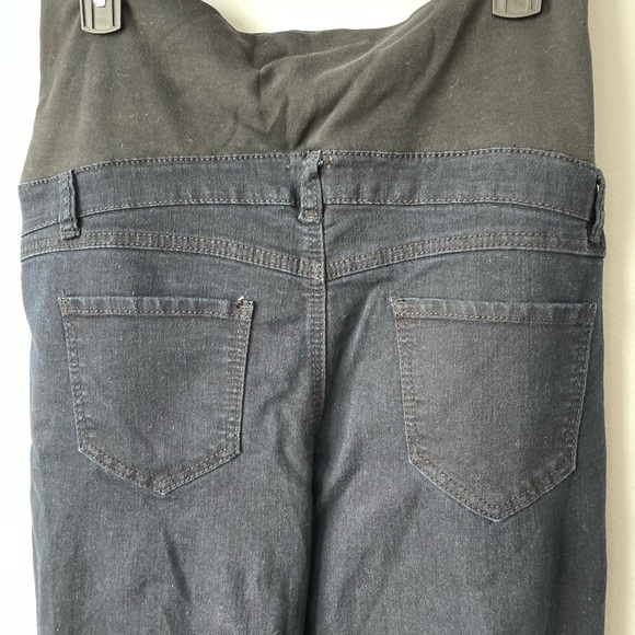 Thyme Maternity Dark Wash Ripped Denim Jeans Size Large - Picture 6 of 10